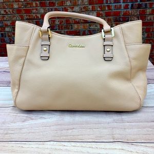 Calvin Klein Nude Leather Satchel